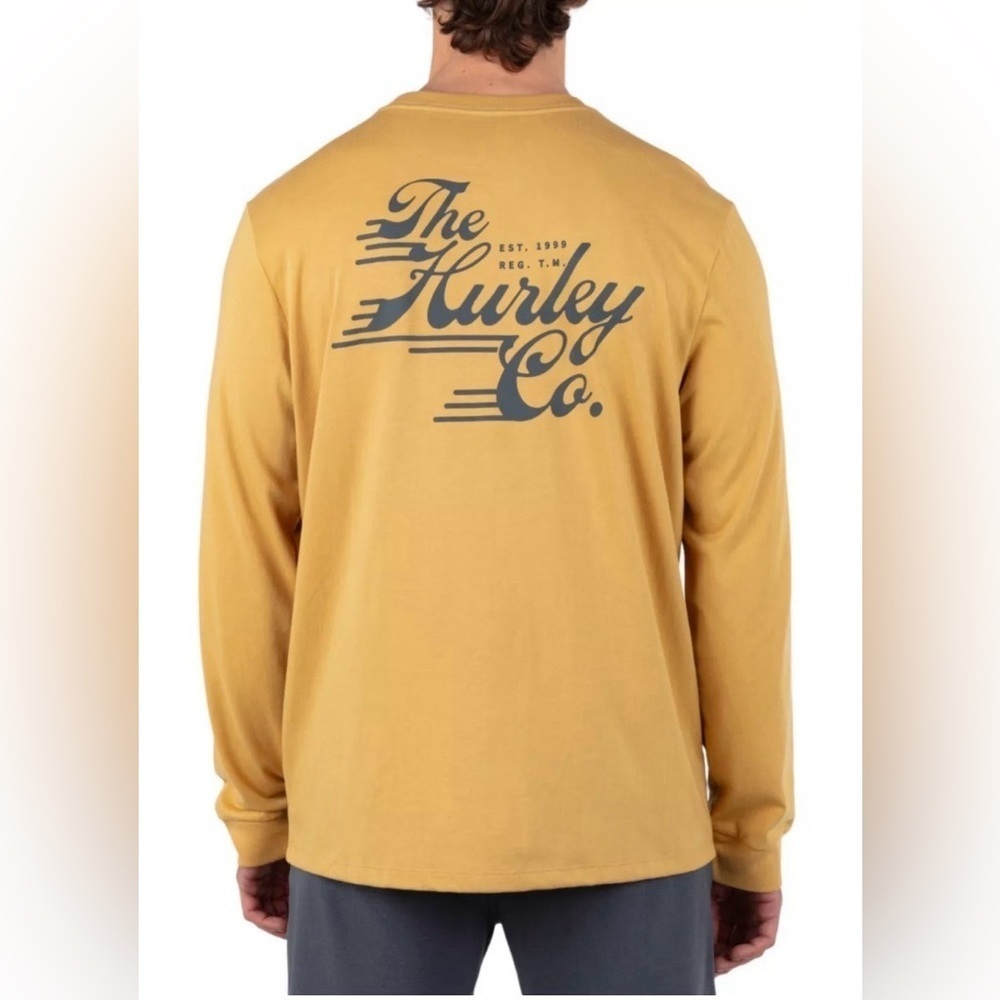 Hurley Built Long Sleeve T-Shirt – Size Large – Yellow – NEW With Tags